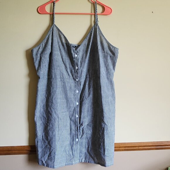 SHEIN Plus Striped Button Front Cami Dress Size 3XL NWOT - Picture 1 of 6